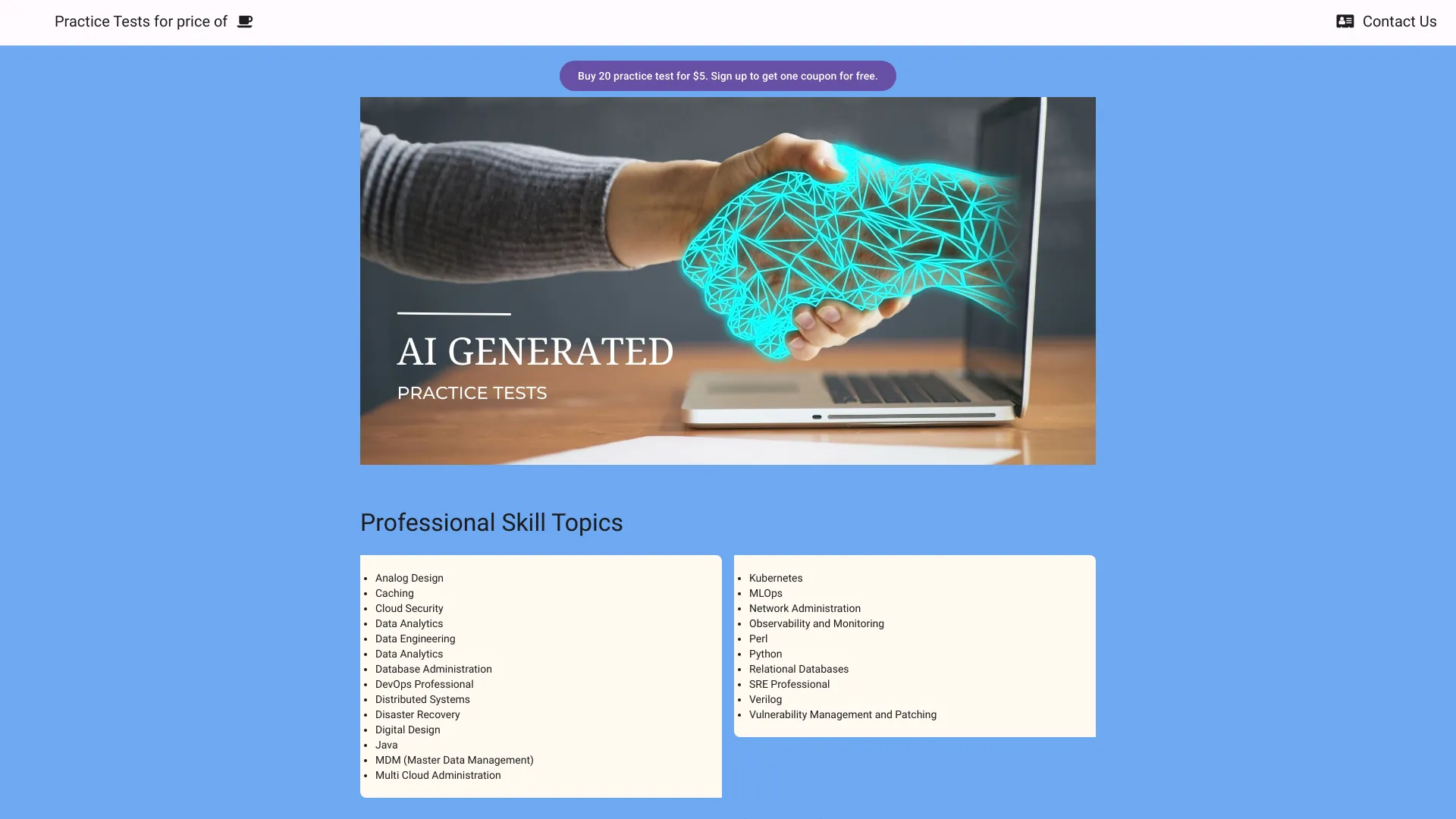 AI Practice Tests screenshot