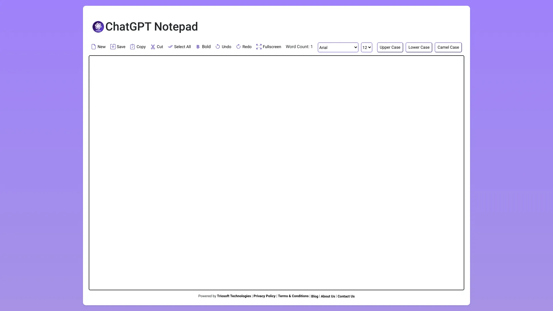 ChatGPT Notepad screenshot