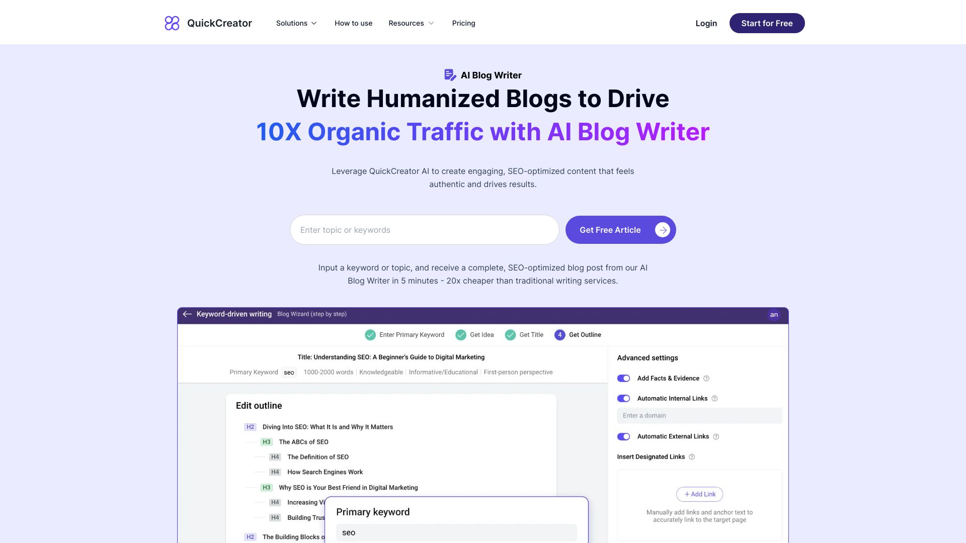QuickCreator screenshot