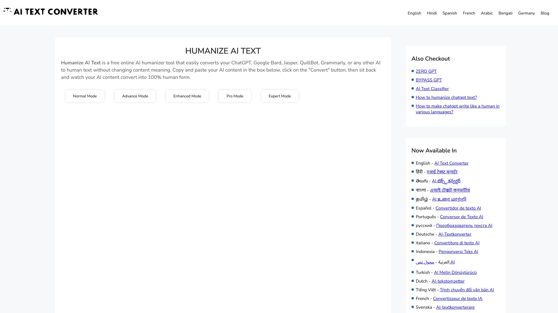 AiTextConverter.com screenshot
