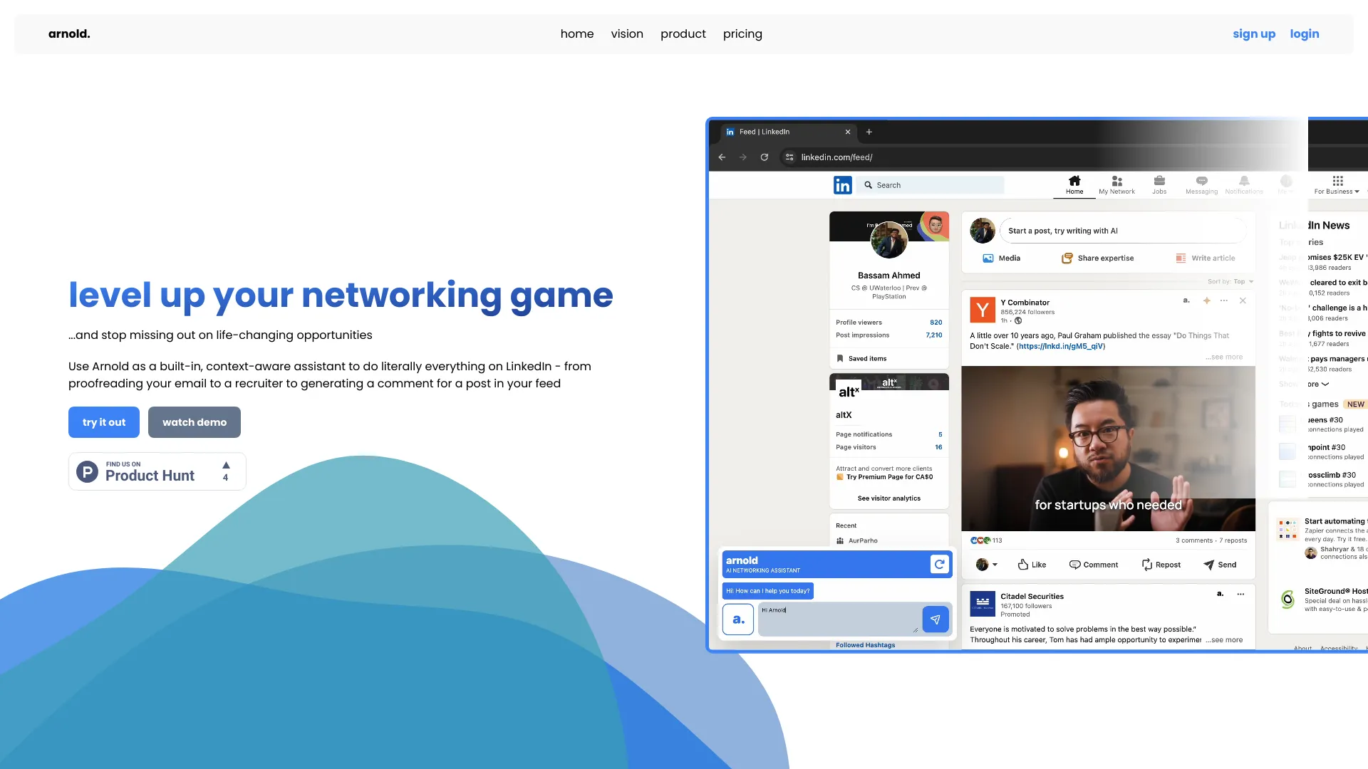 Arnold | AI Networking Assistant screenshot