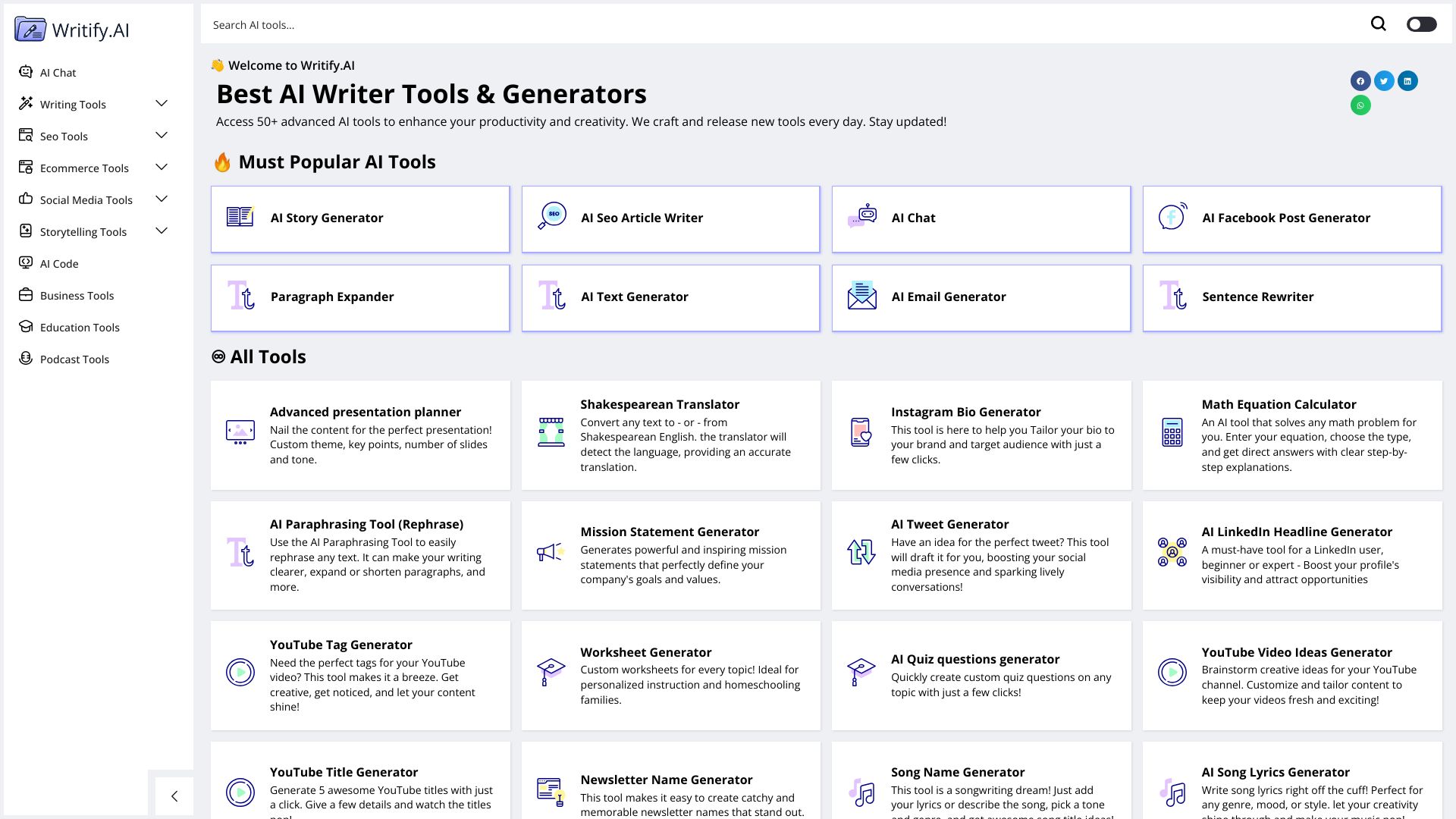 Writify.AI screenshot