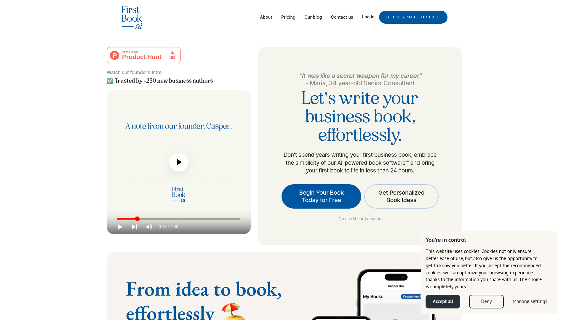 First Book ai screenshot