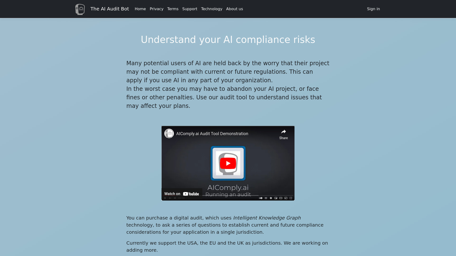 AI Compliance screenshot