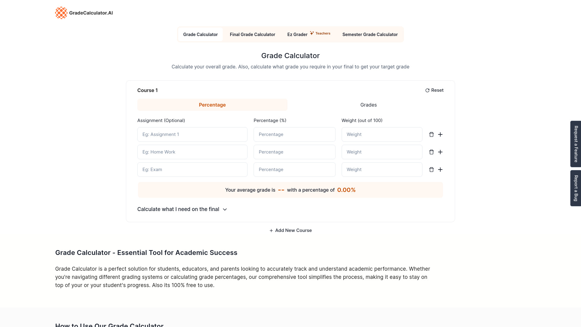 GradeCalculator.AI screenshot