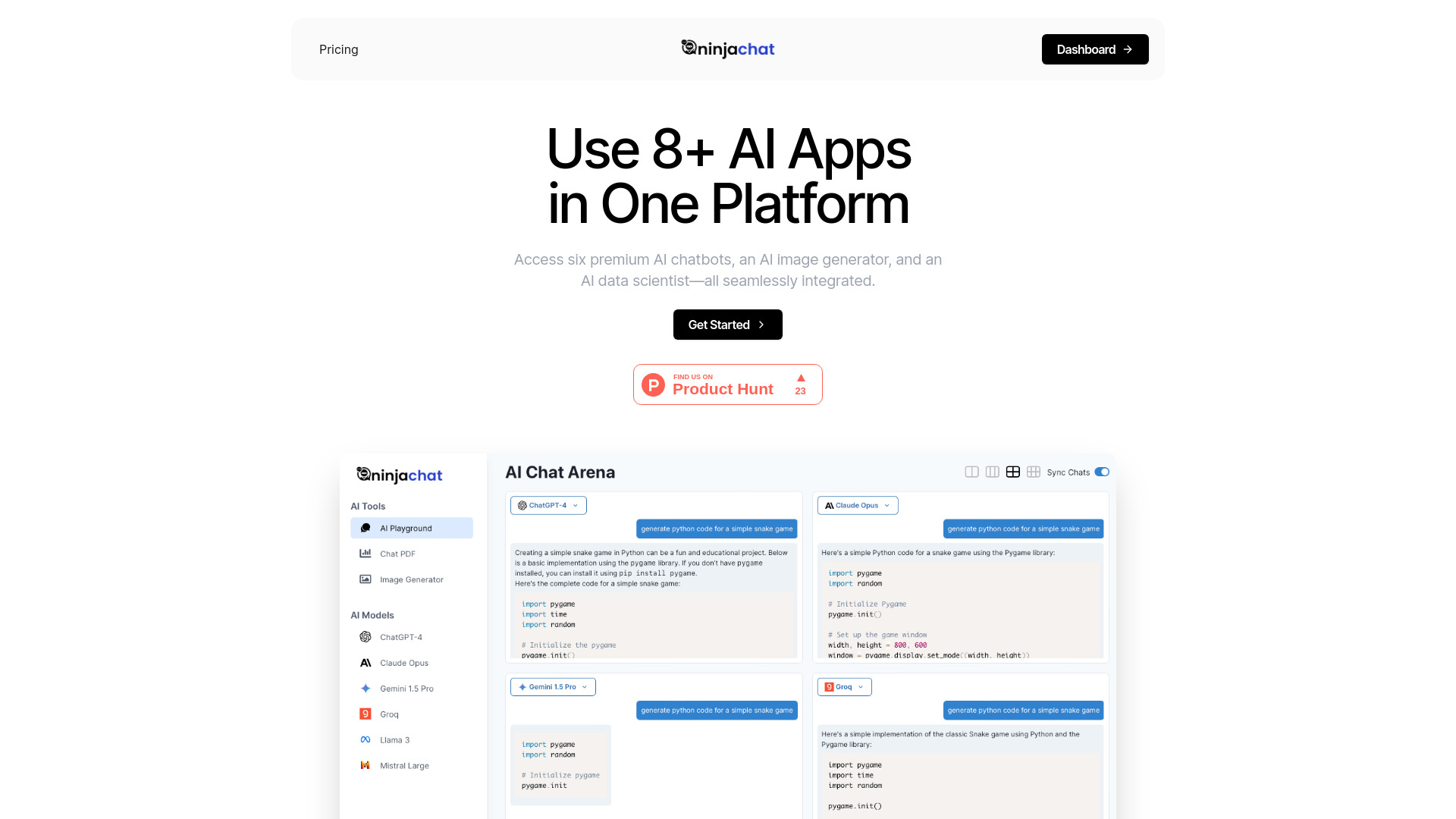 NinjaChat AI screenshot