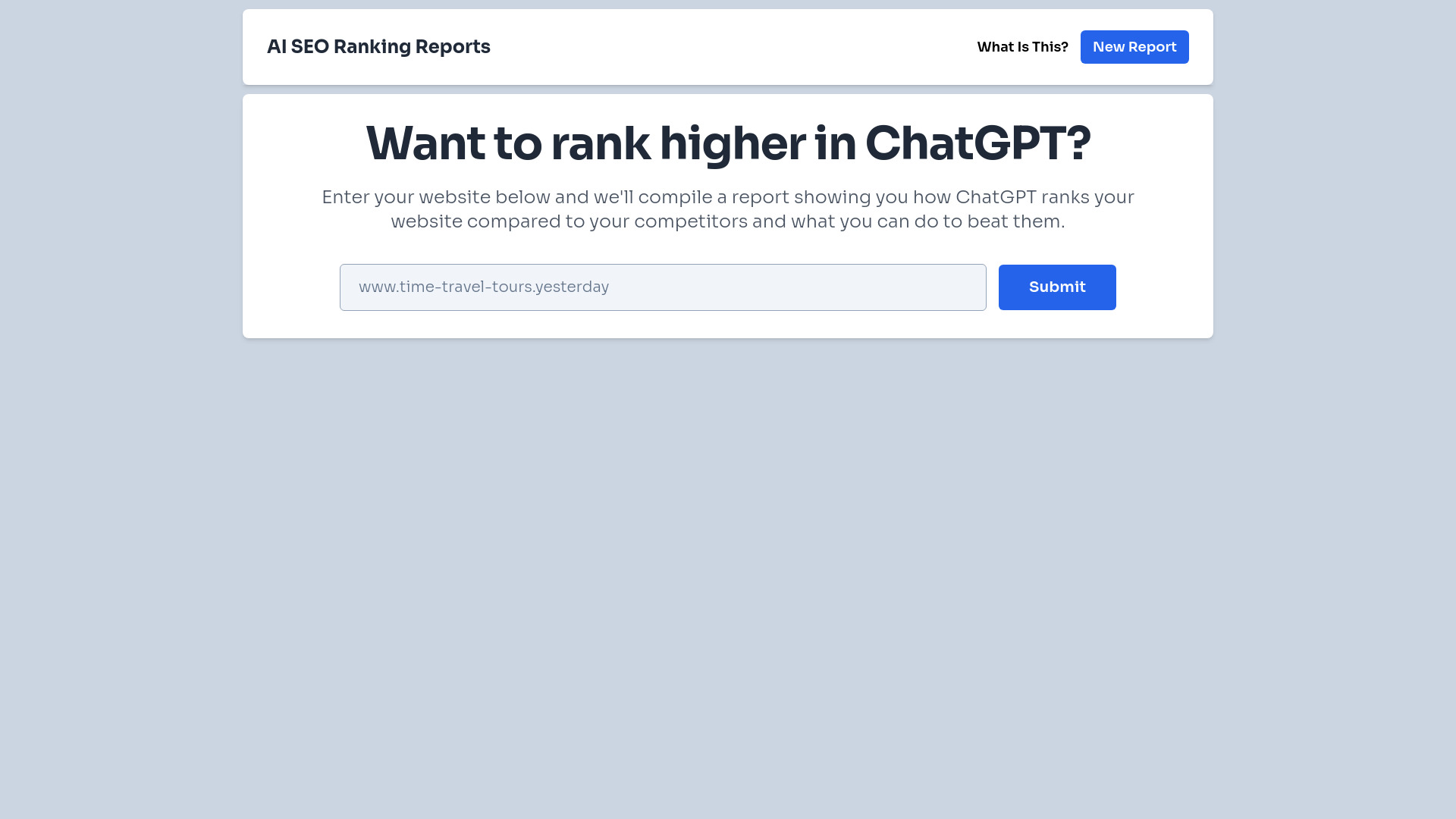 AI SEO Ranking Reports screenshot