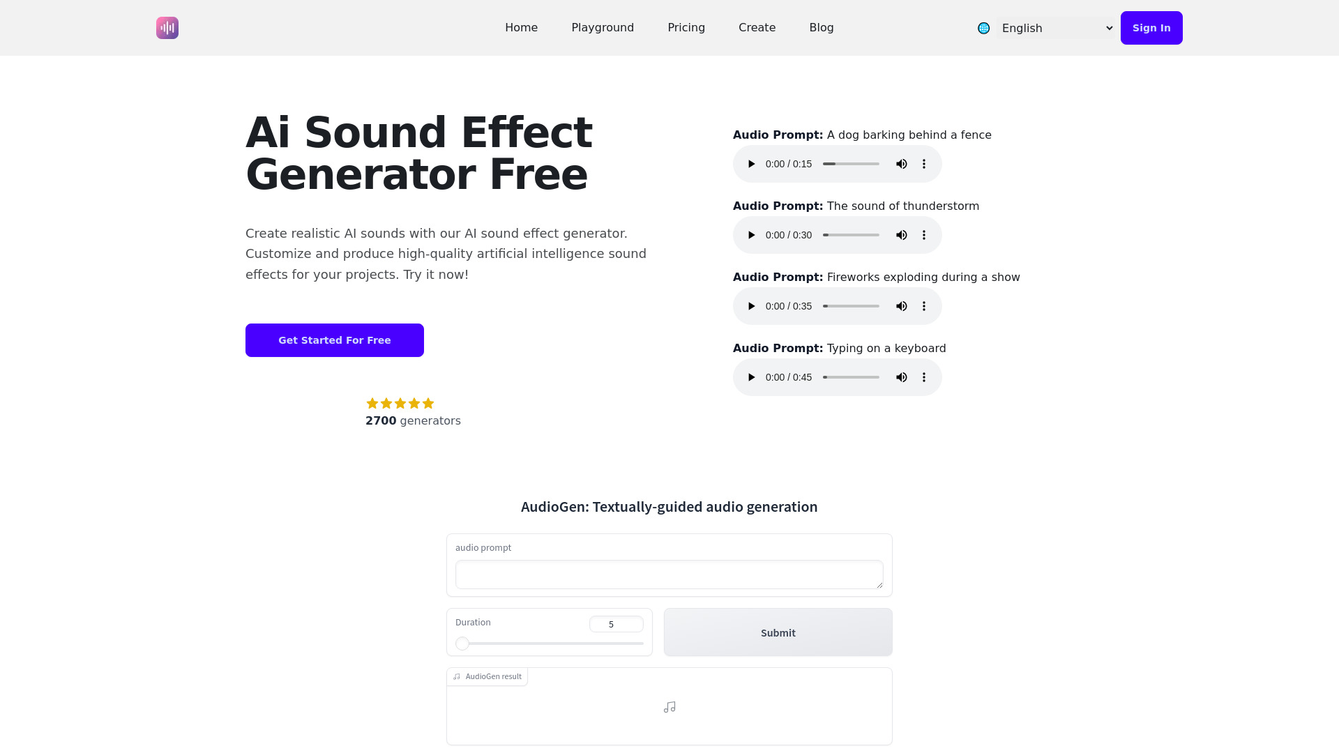 AI Sound Effect Generator screenshot