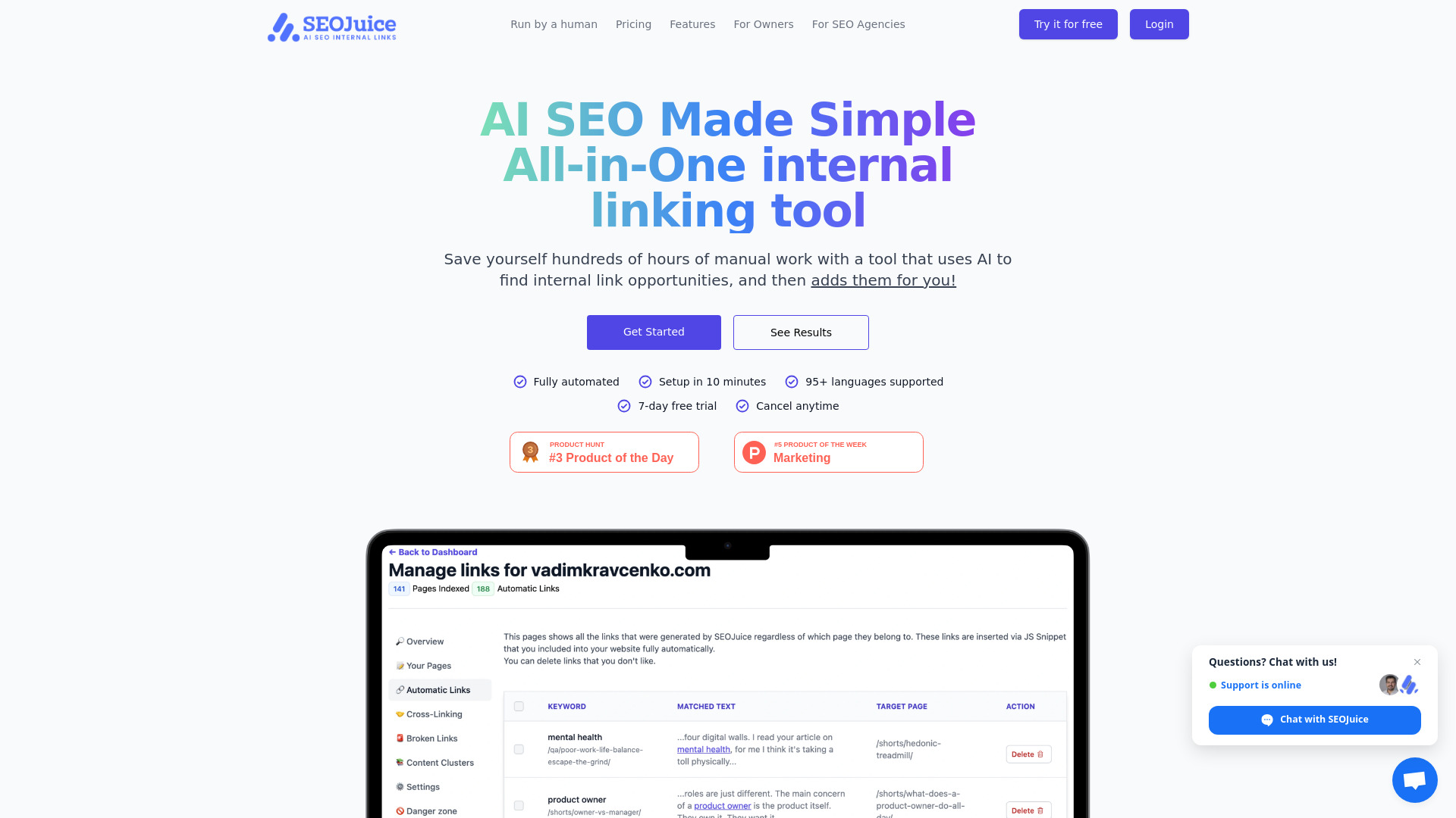 SEOJuice screenshot