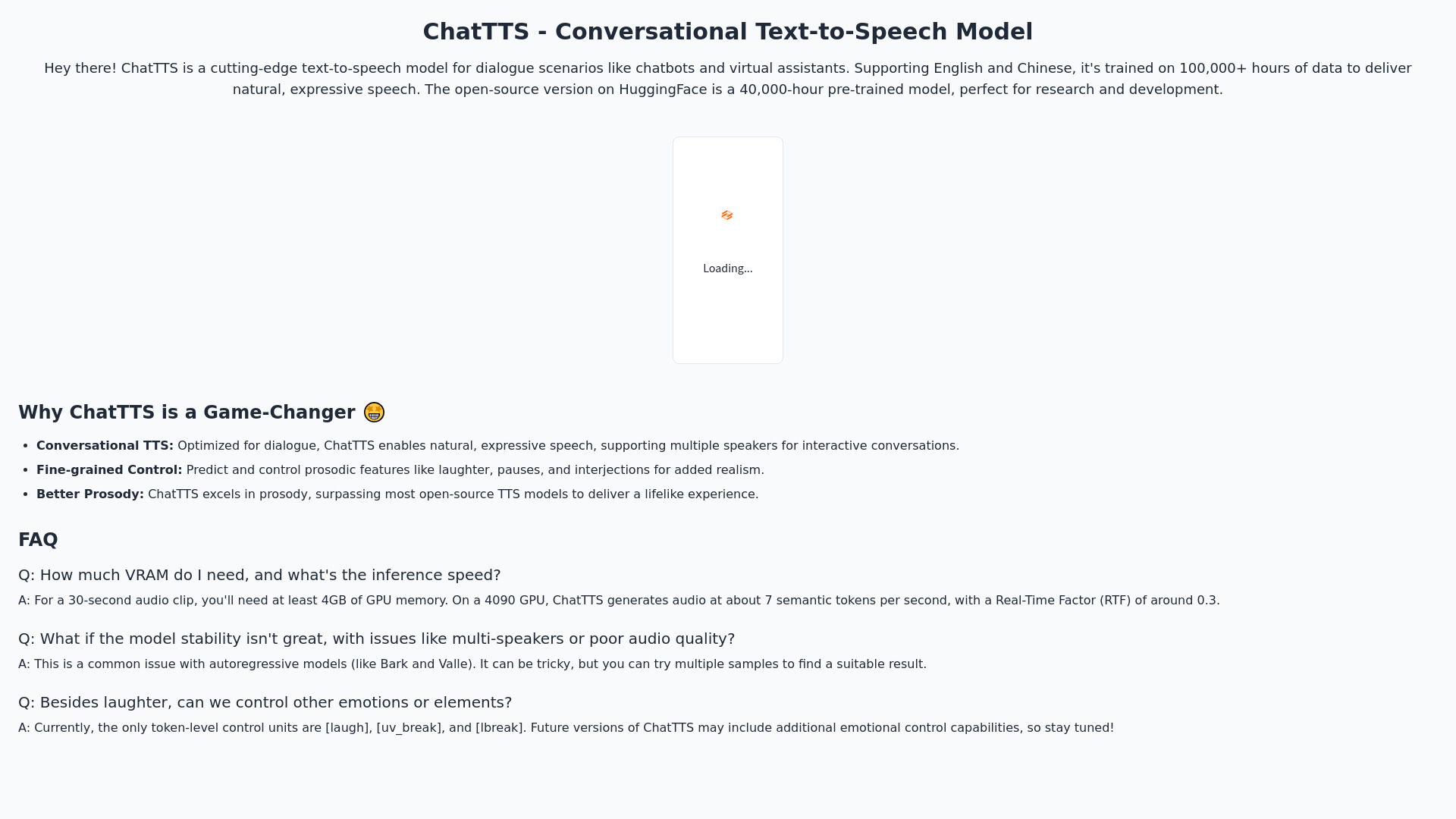ChatTTS screenshot