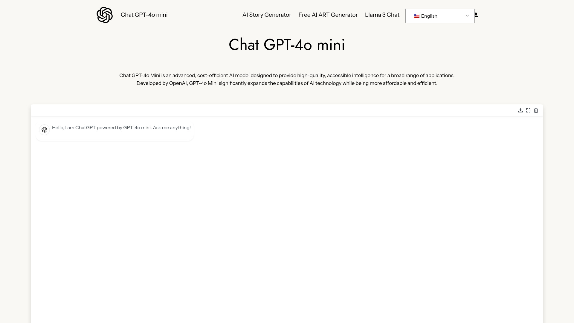 Chat GPT-4o Mini screenshot