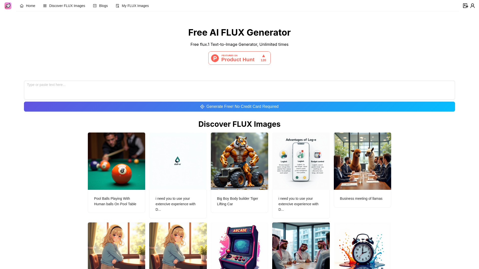 Free AI FLUX Image Generator screenshot