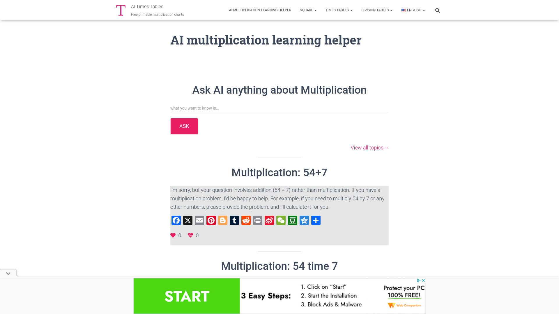 Times-Table.com screenshot