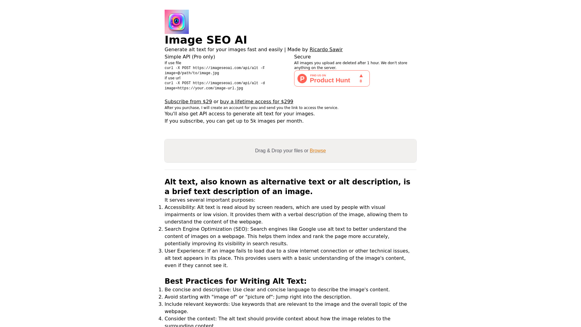 ImageSEOAI screenshot