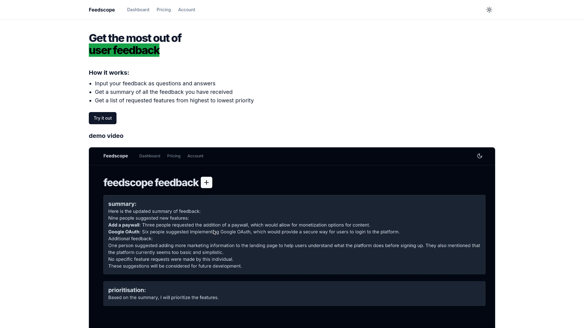 Feedscope screenshot