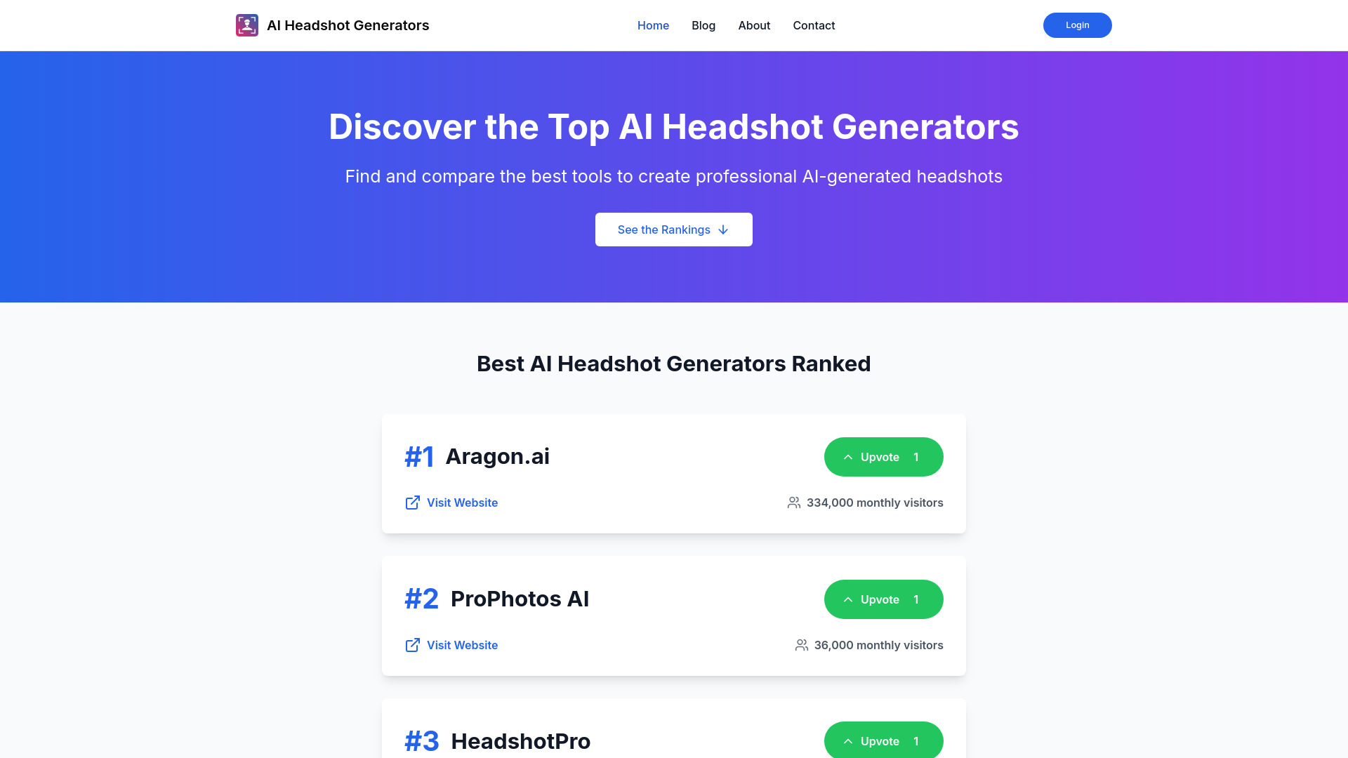 AI Headshot Generators screenshot