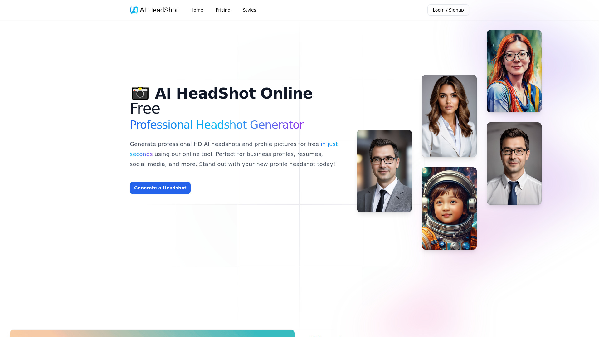 AI-HeadShot.online screenshot