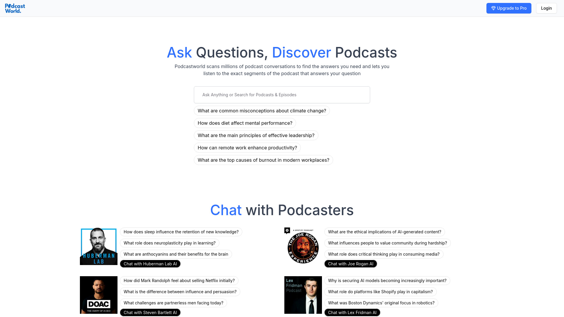 Podcastworld.io screenshot