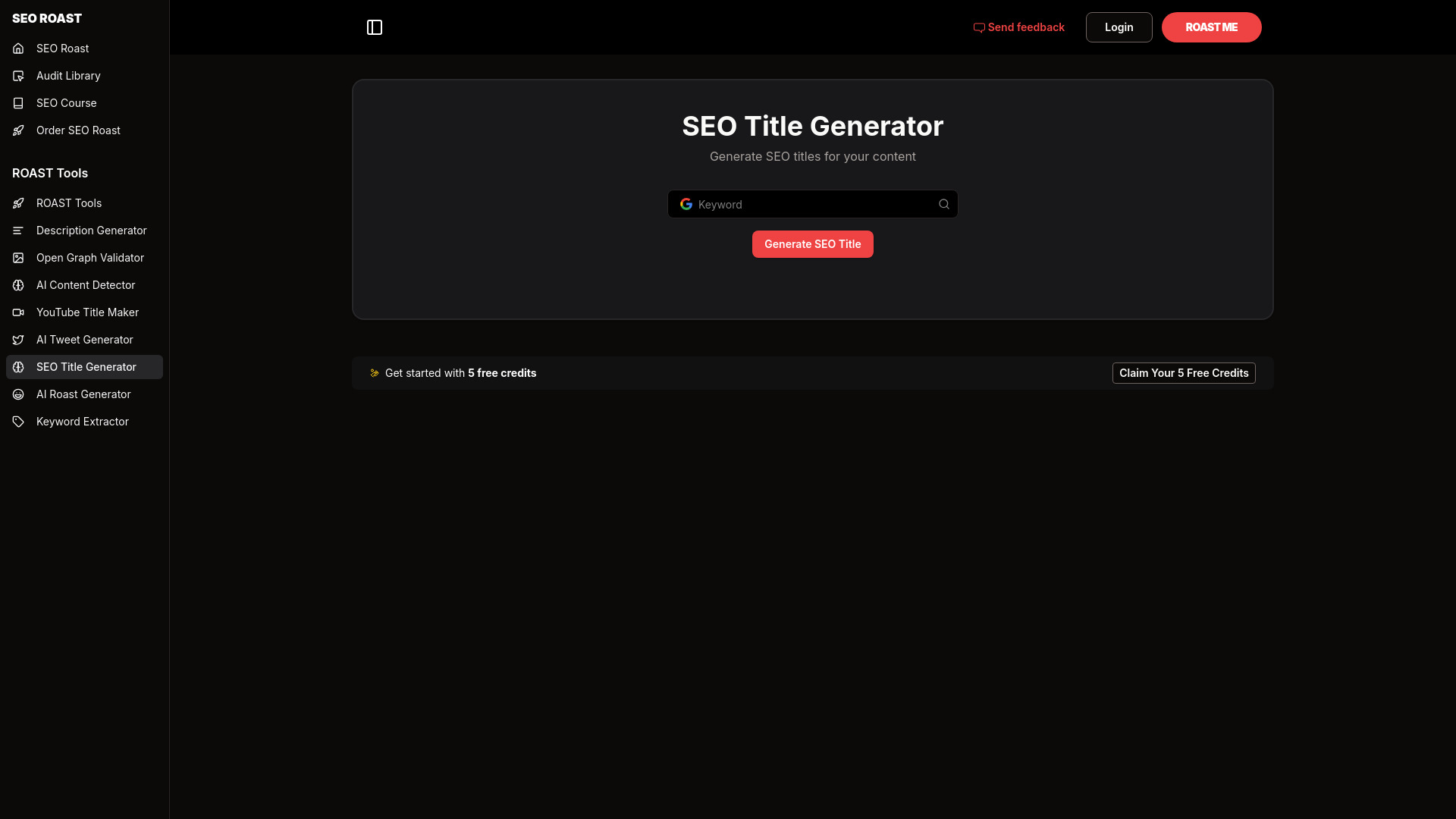 SEO Roast screenshot