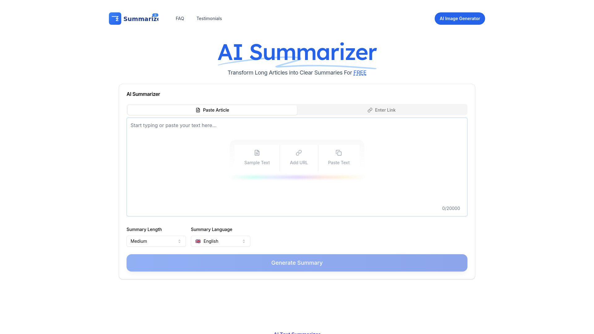AI Summarizer screenshot