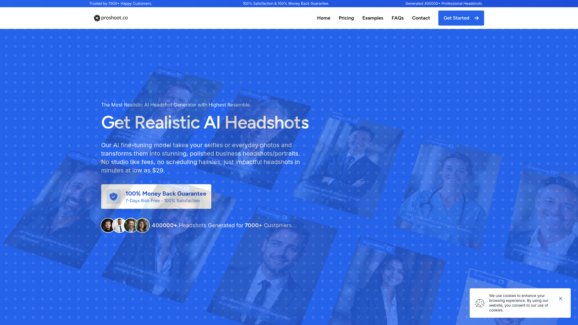 Proshoot.co screenshot