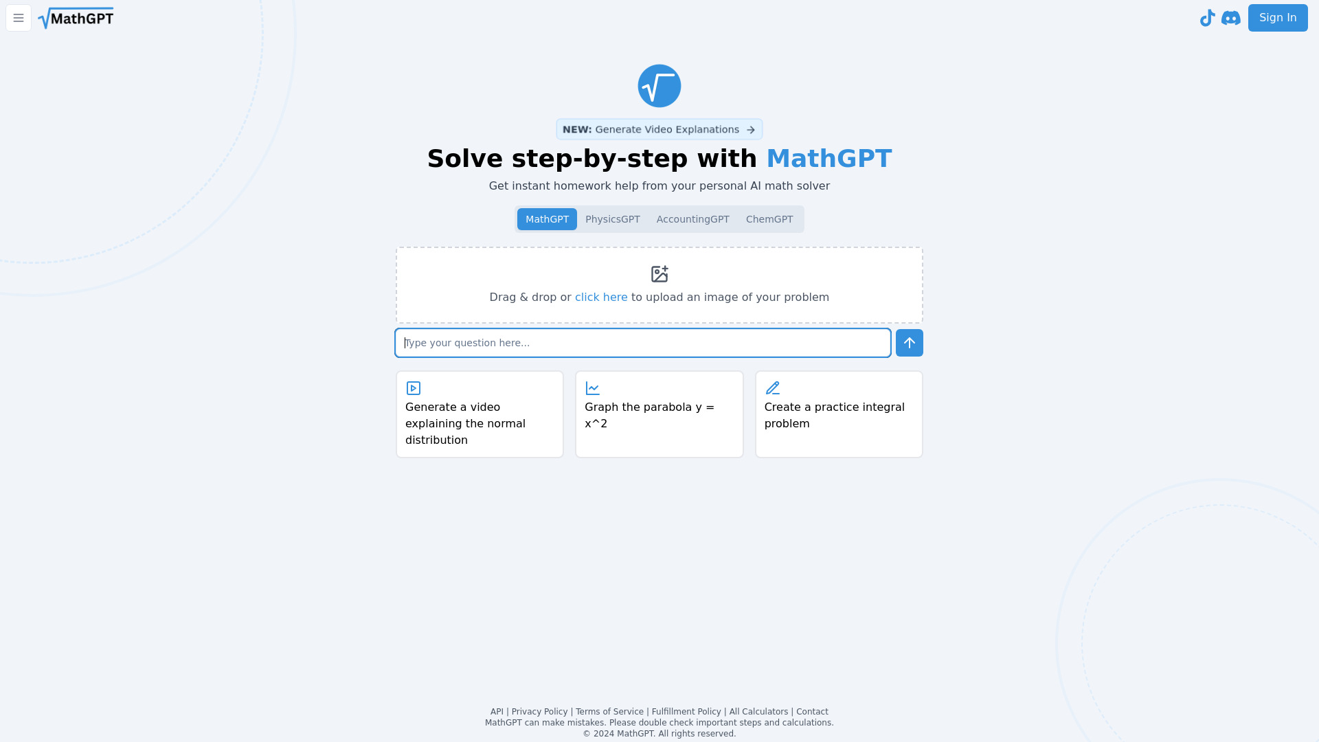 MathGPT screenshot