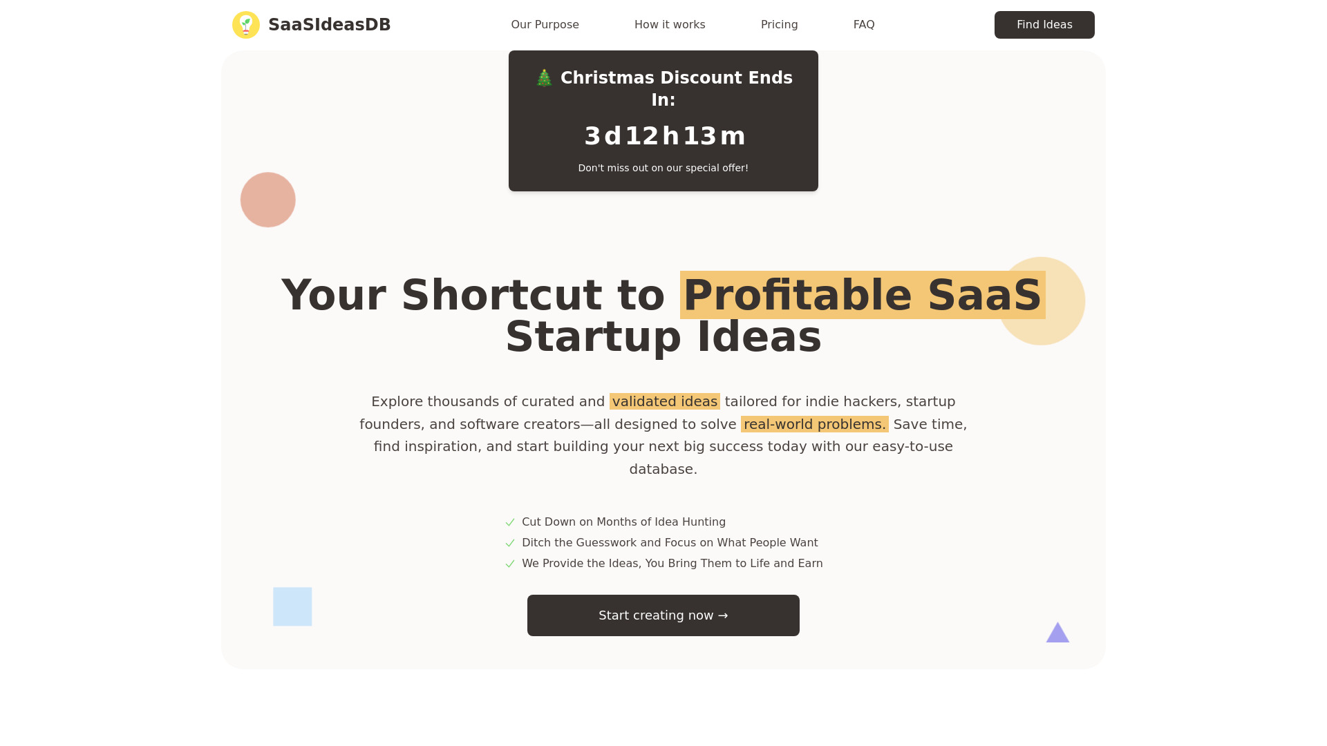 SaaSIdeasDB screenshot