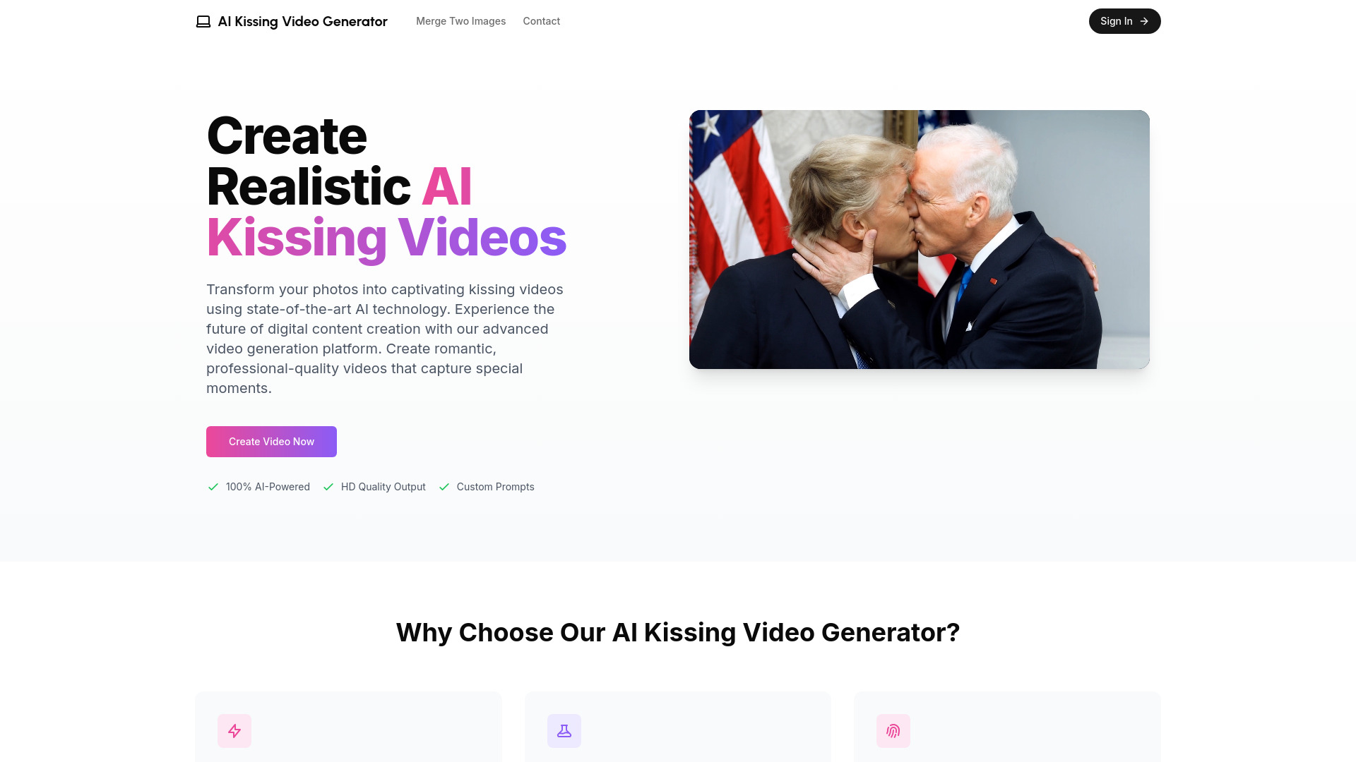 AI Kissing Video Generator screenshot