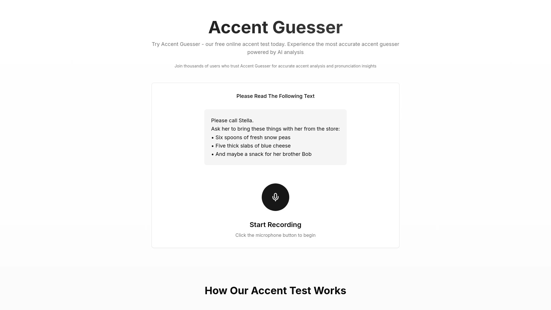 Accent Guesser screenshot