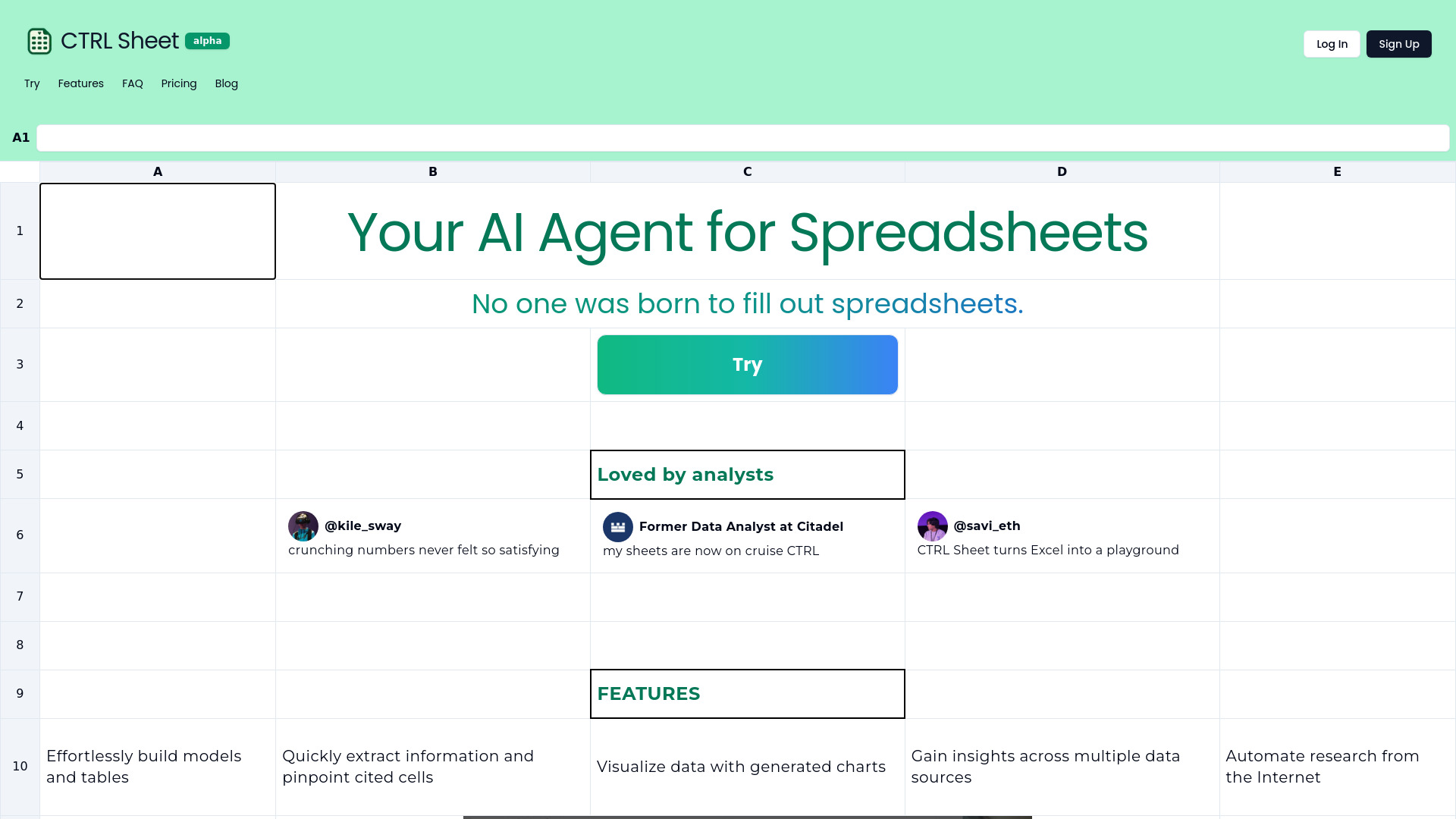 CTRL Sheet screenshot