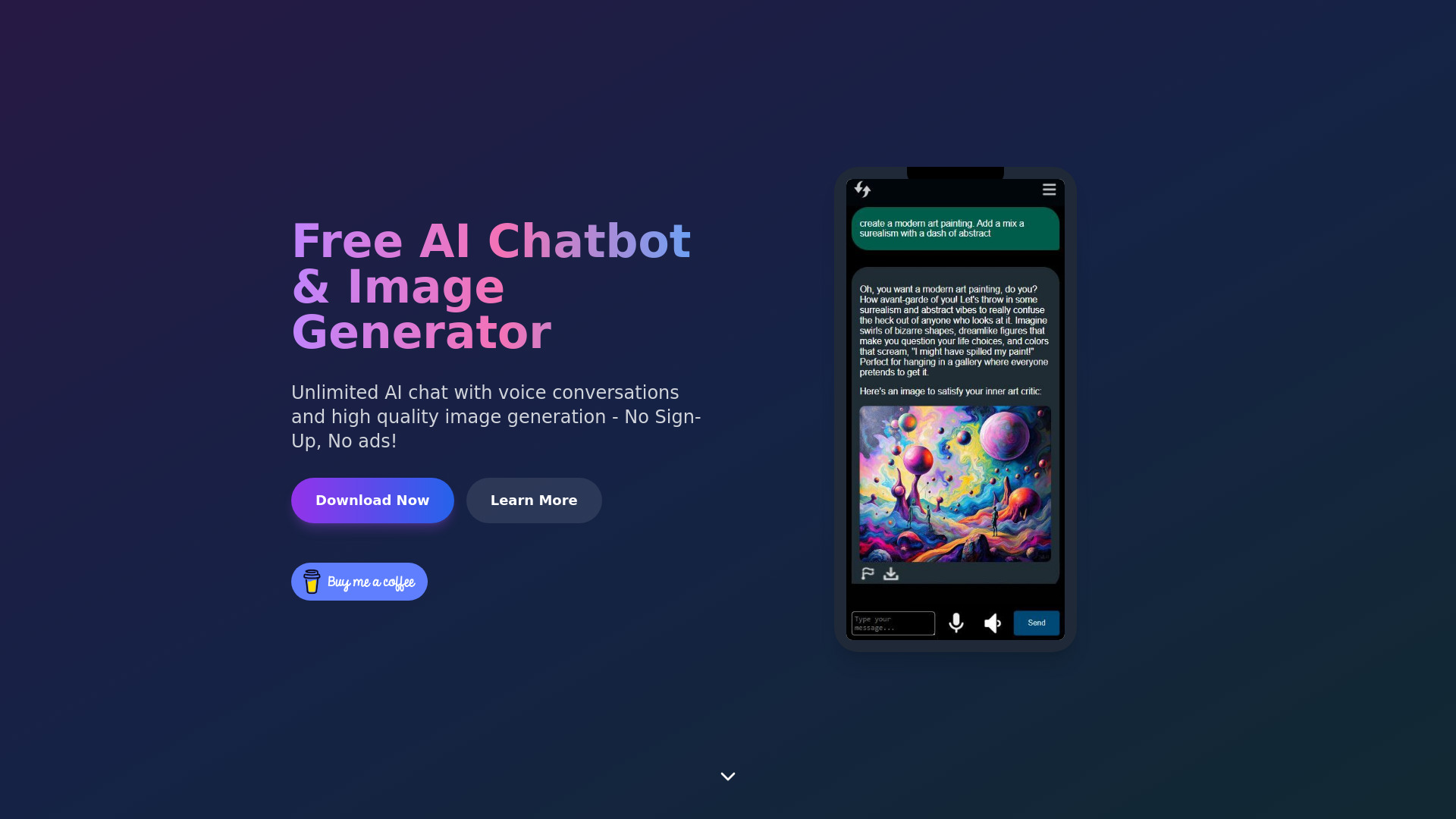Free AI Chat & Image Generator screenshot