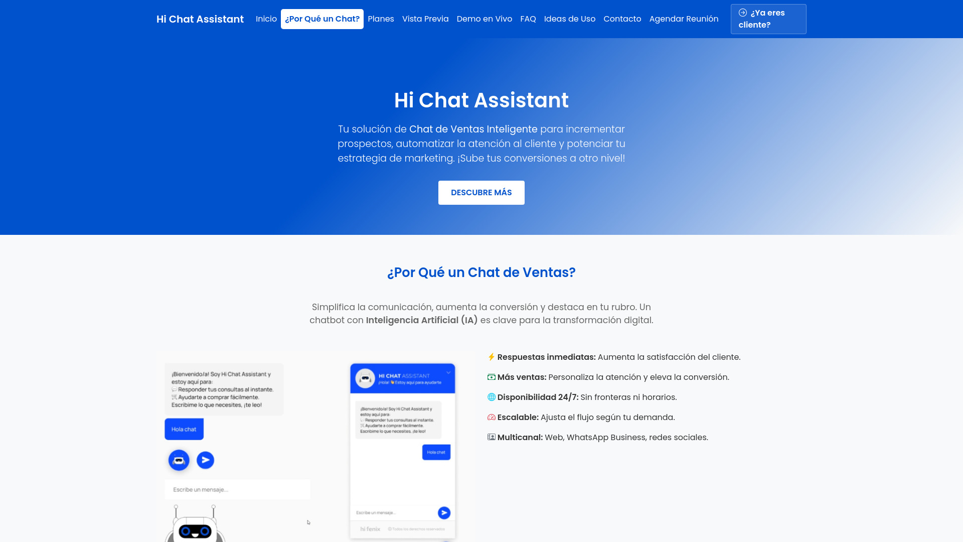 Hi Chat Assistant screenshot