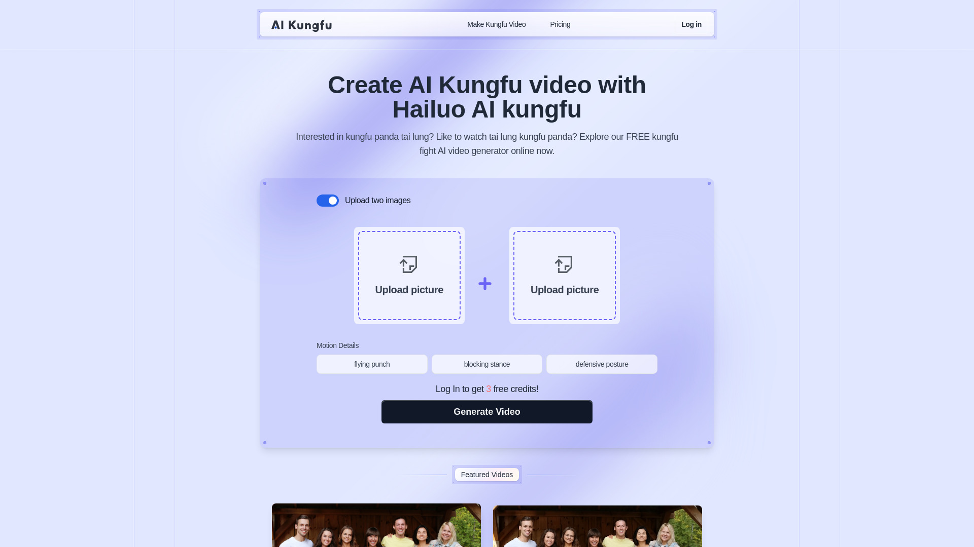 AI Kungfu Video Generator screenshot