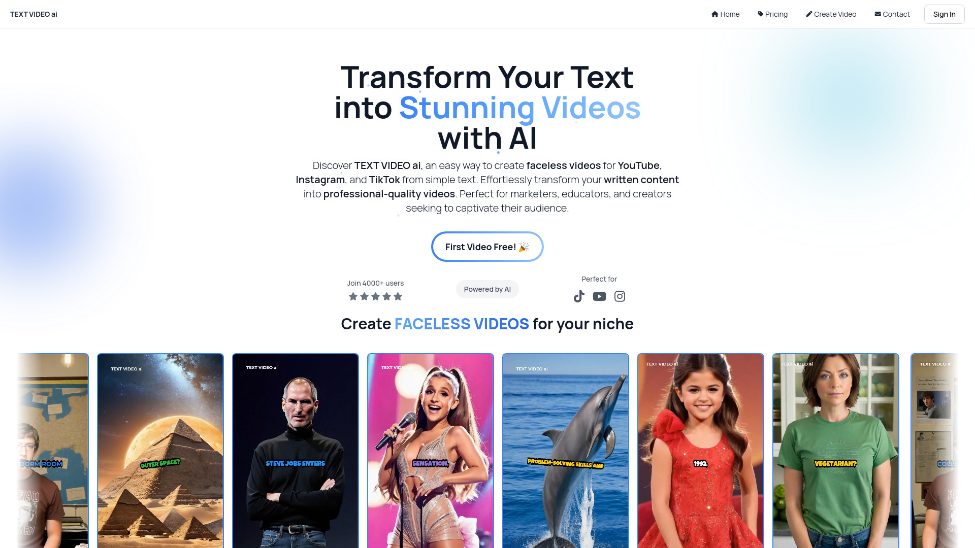 TEXT VIDEO ai screenshot