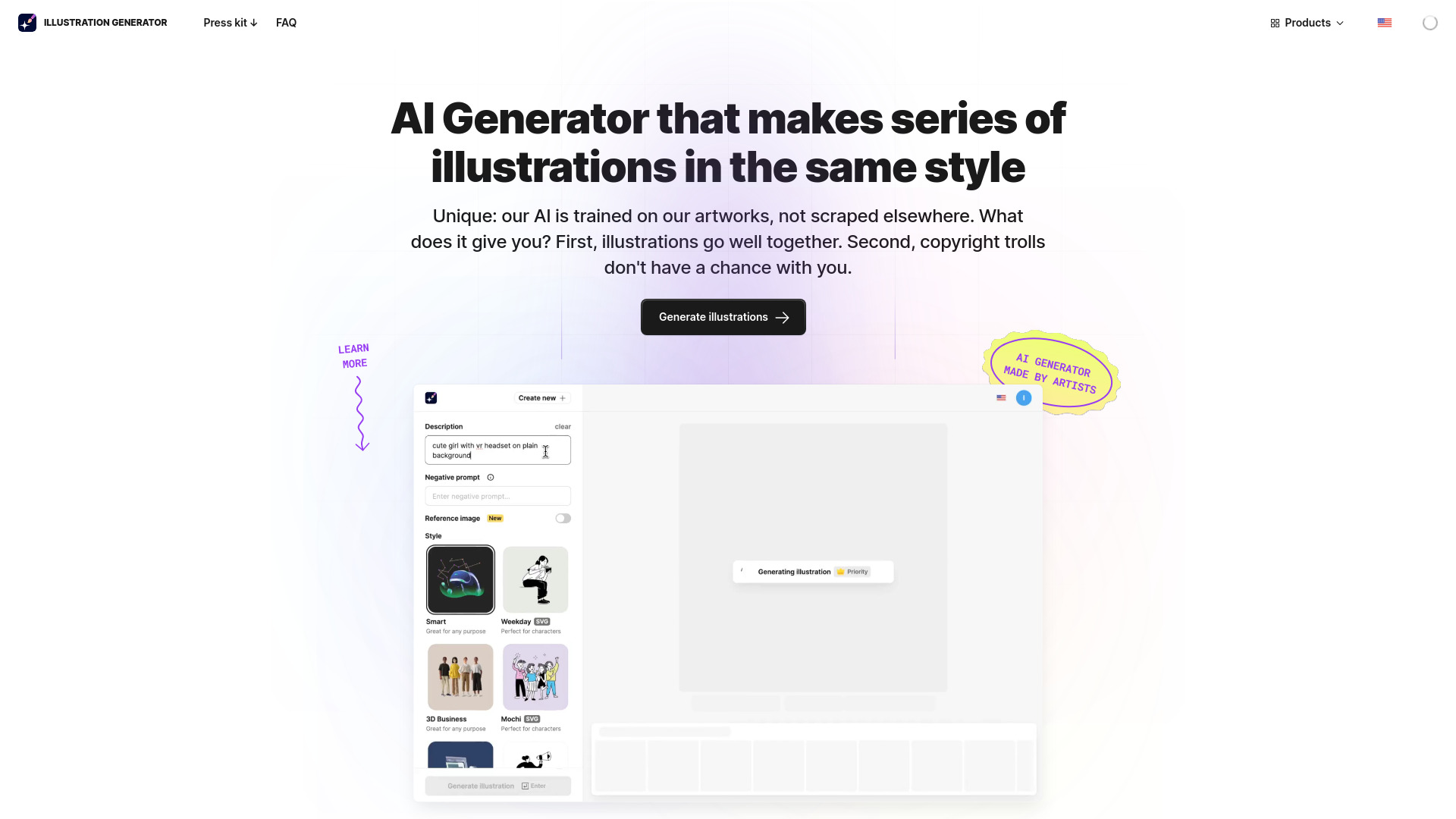 AI Illustration Generator screenshot