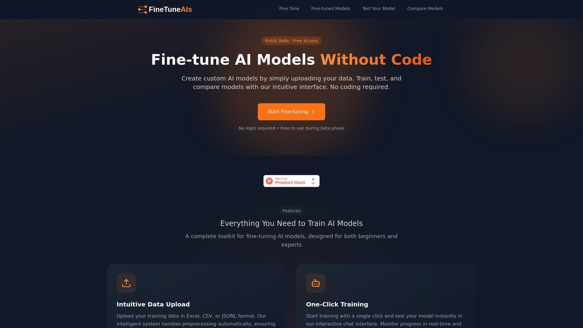 Fine-tune AIs screenshot