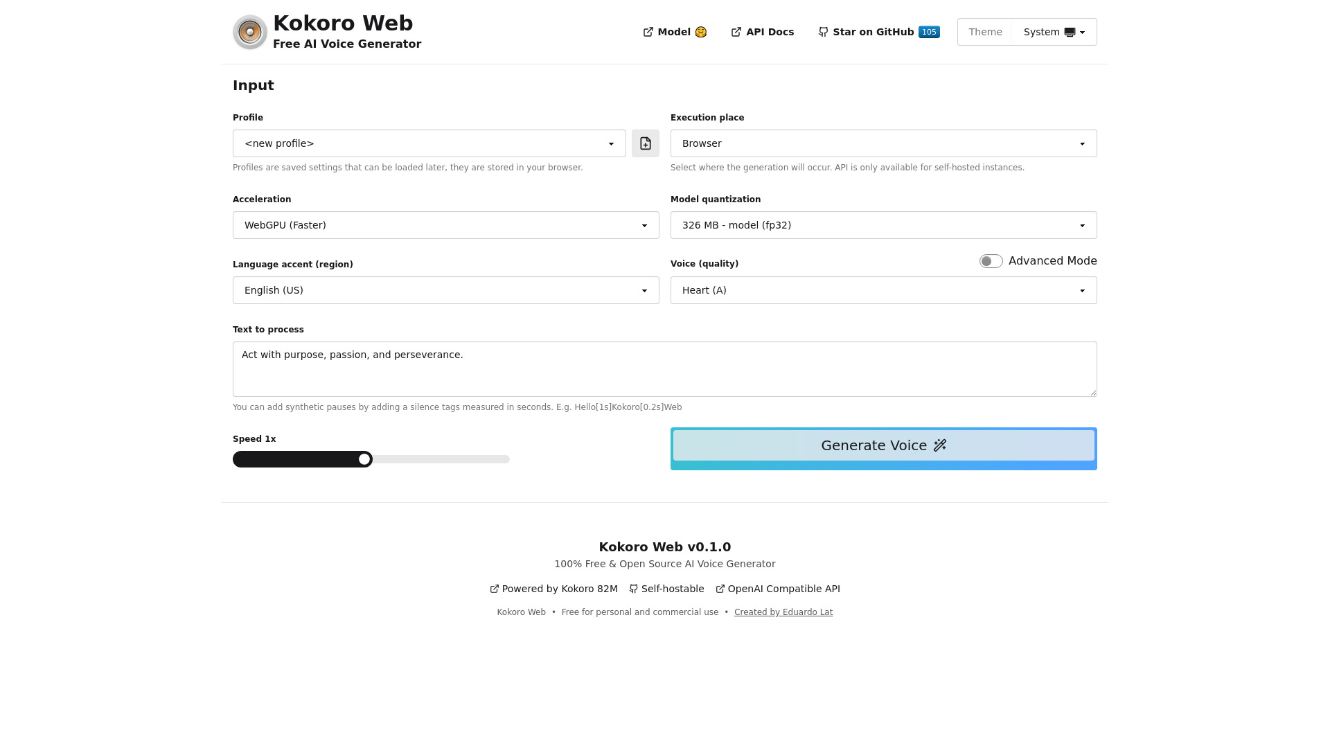 Kokoro Web screenshot