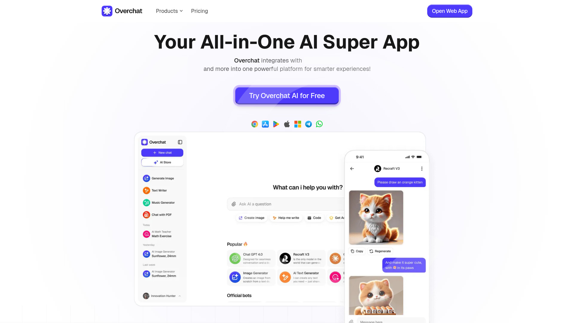 Overchat AI screenshot