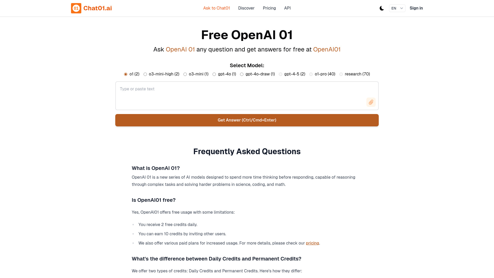 Chat01.ai screenshot