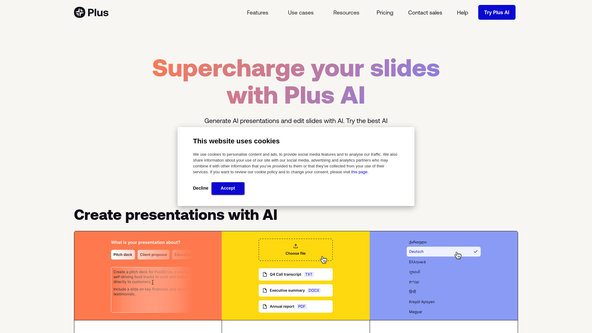 Plus AI screenshot
