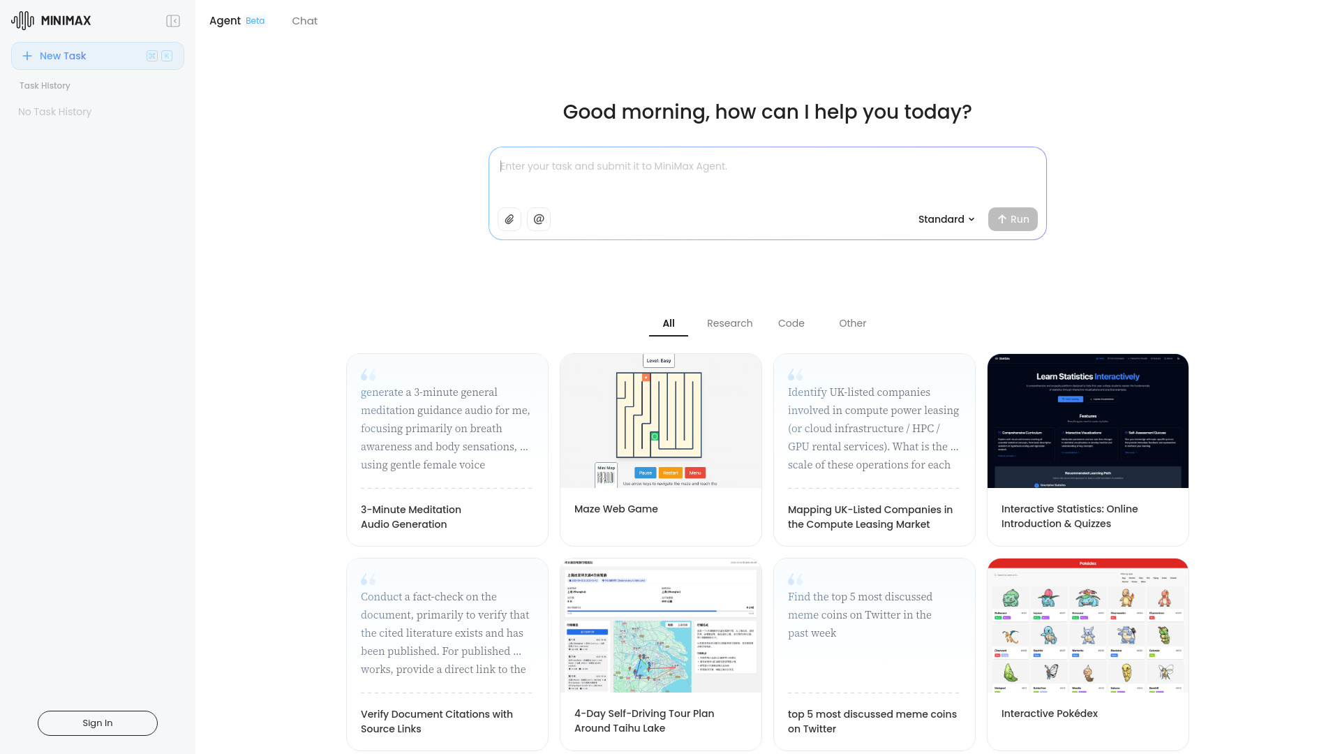 MiniMax Agent screenshot