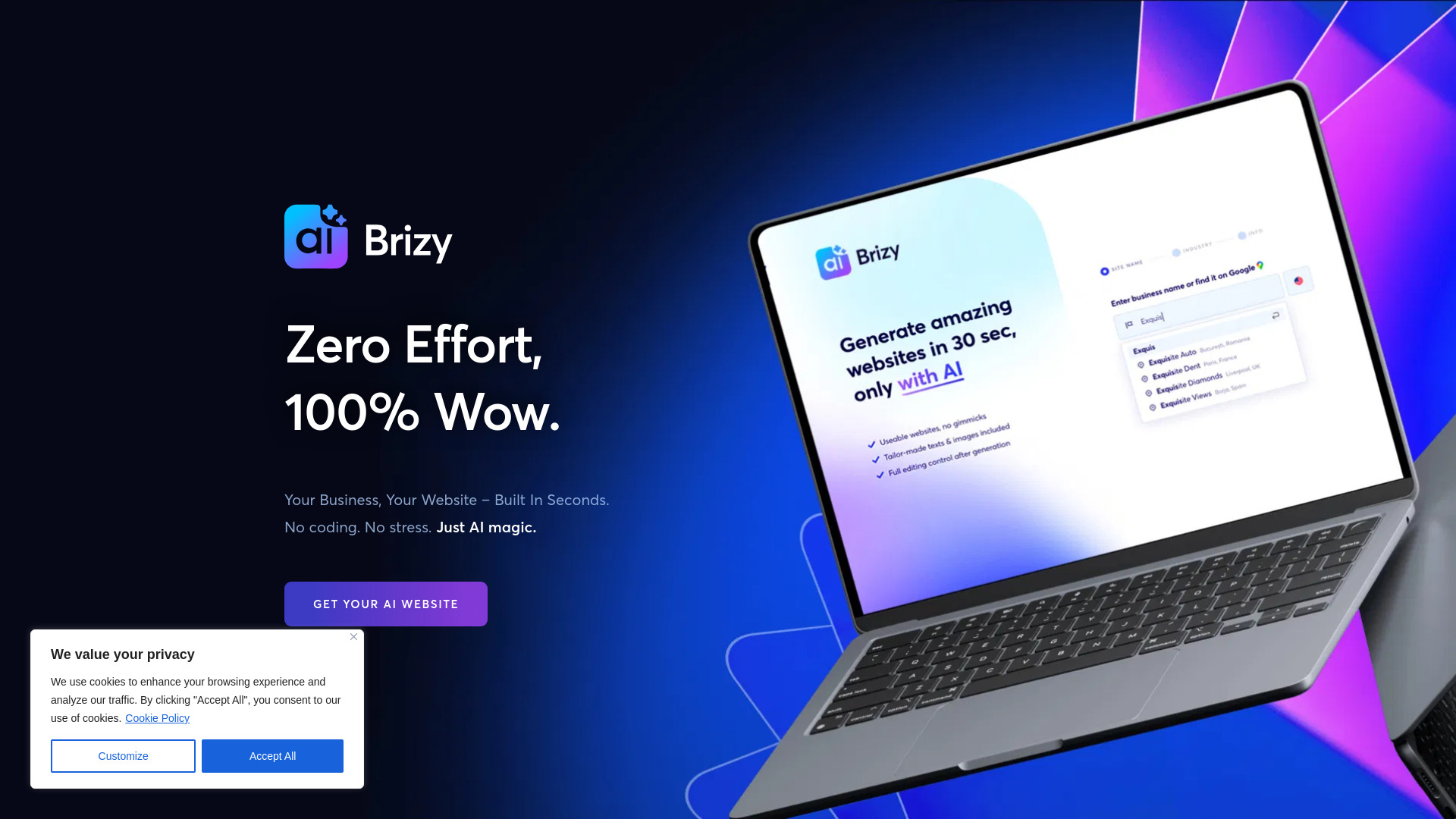 Brizy AI Website Builder screenshot