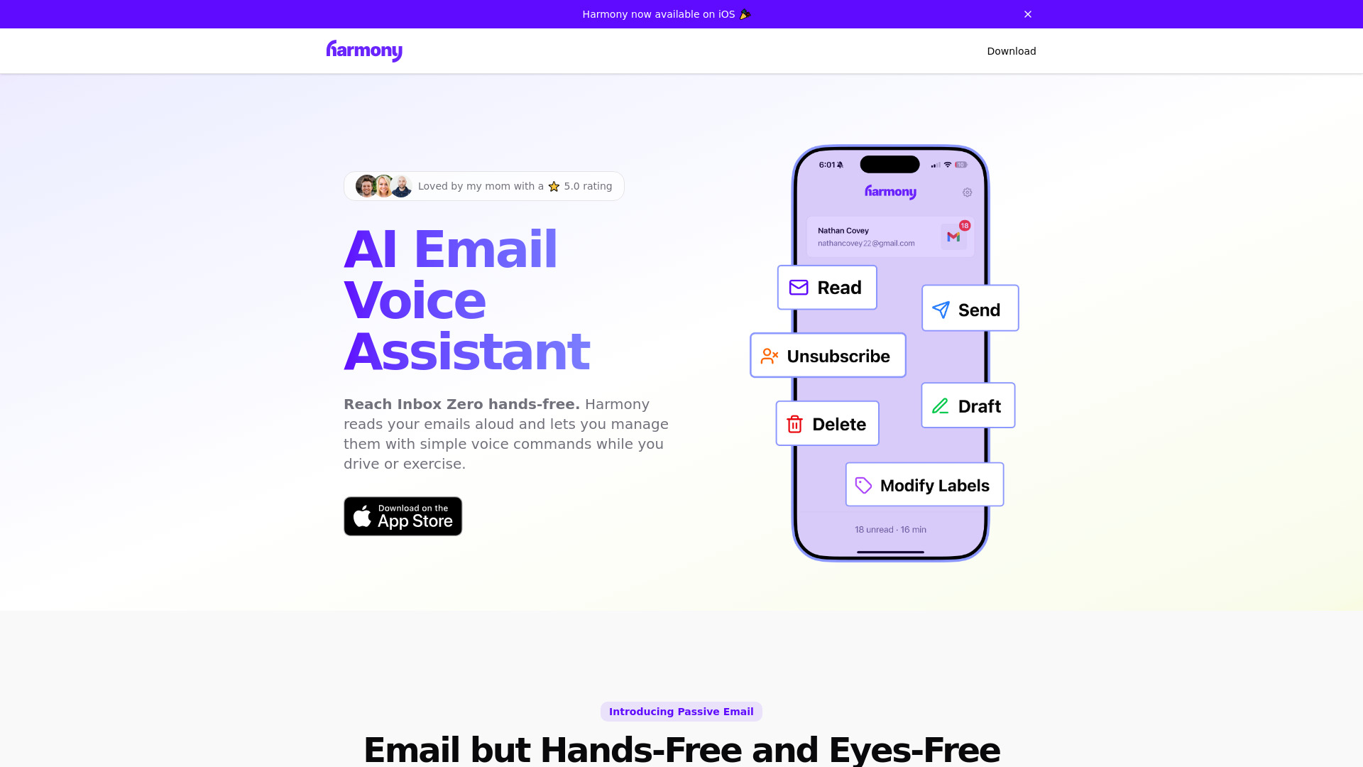 Harmony AI Email Assistant screenshot