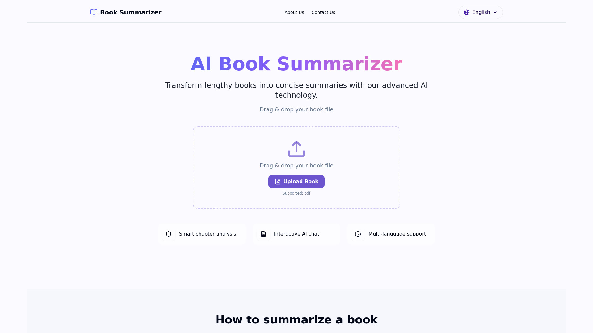 AI Book Summarizer screenshot