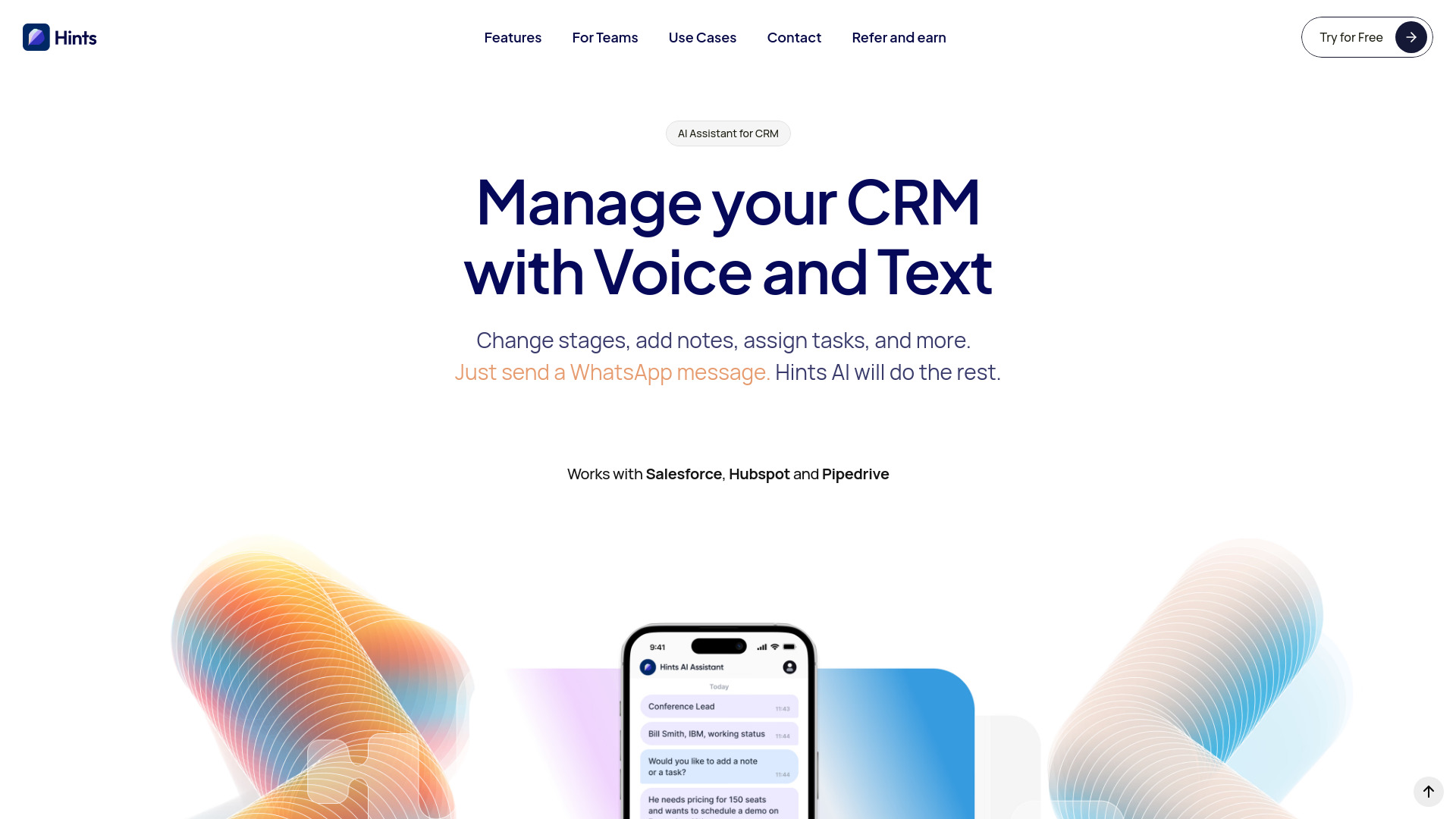 Hints: CRM AI Assistant screenshot