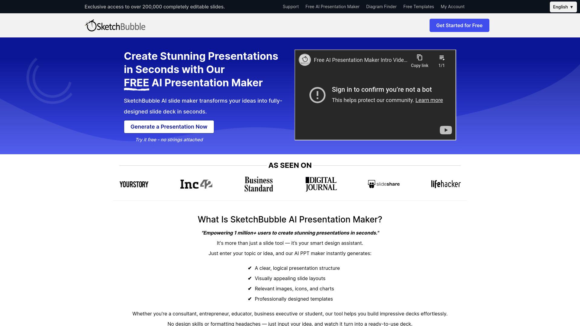 SketchBubble AI Presentation Maker screenshot