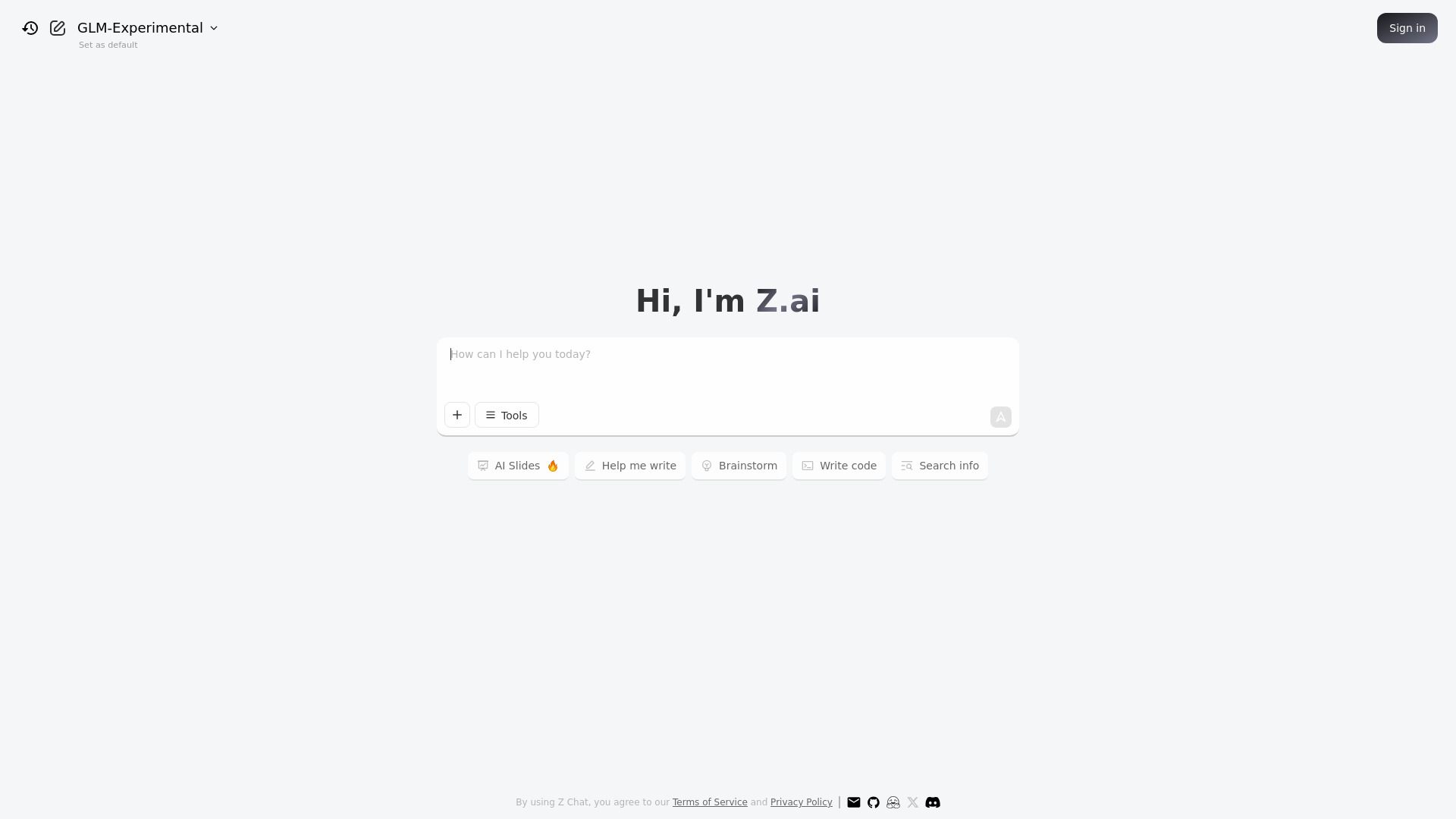 Z.ai screenshot