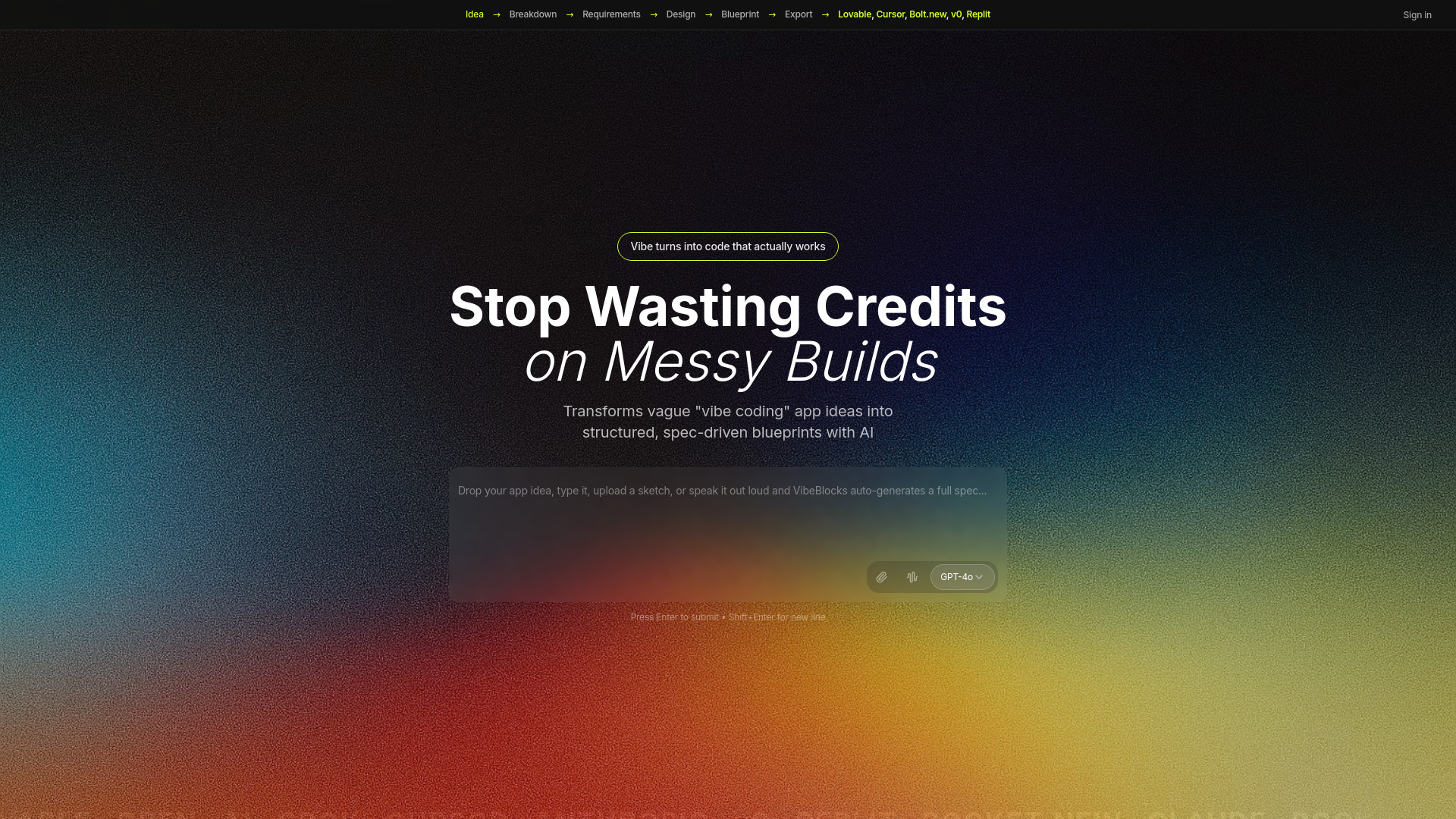 VibeBlocks screenshot