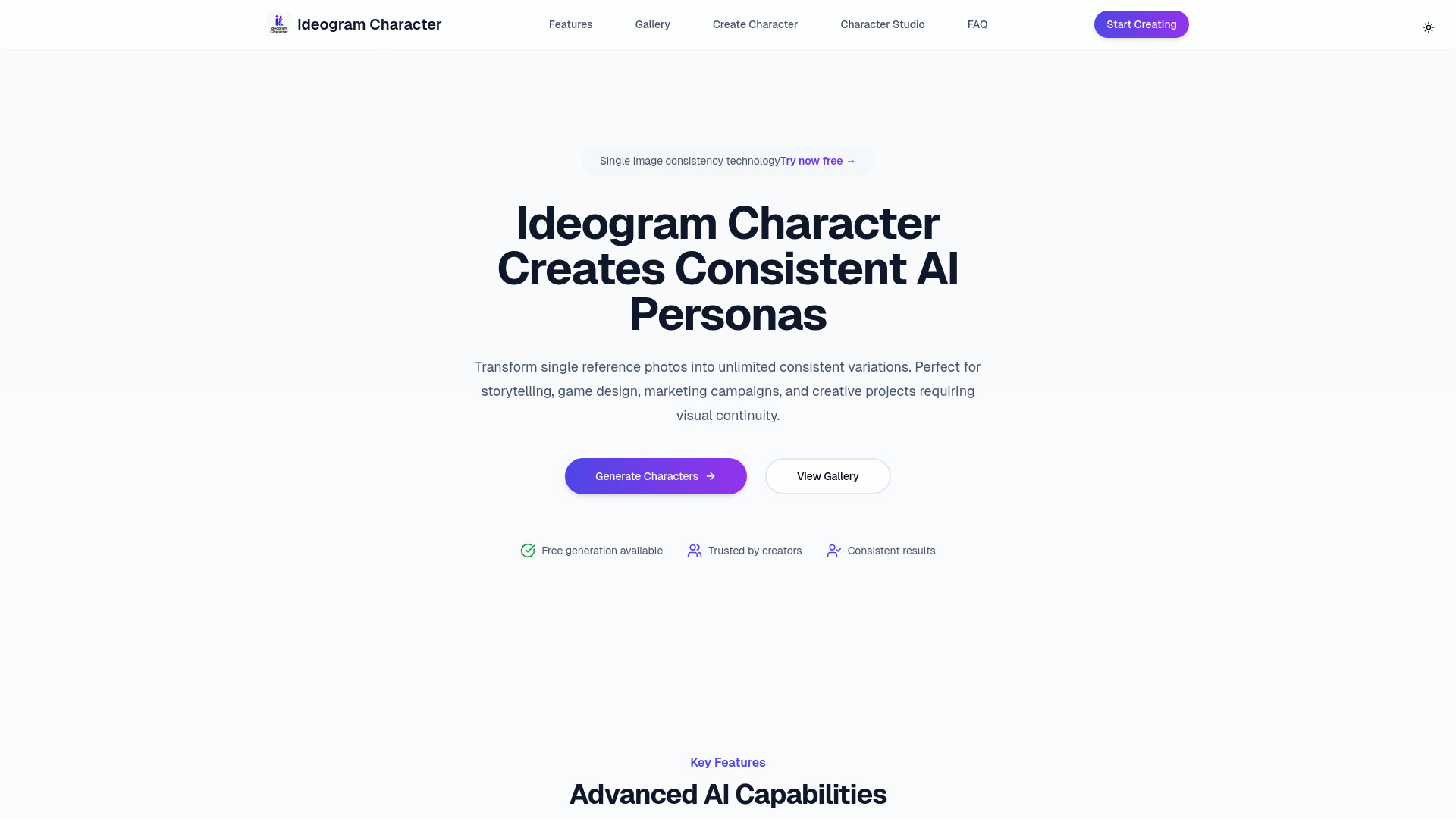 Ideogram Character screenshot