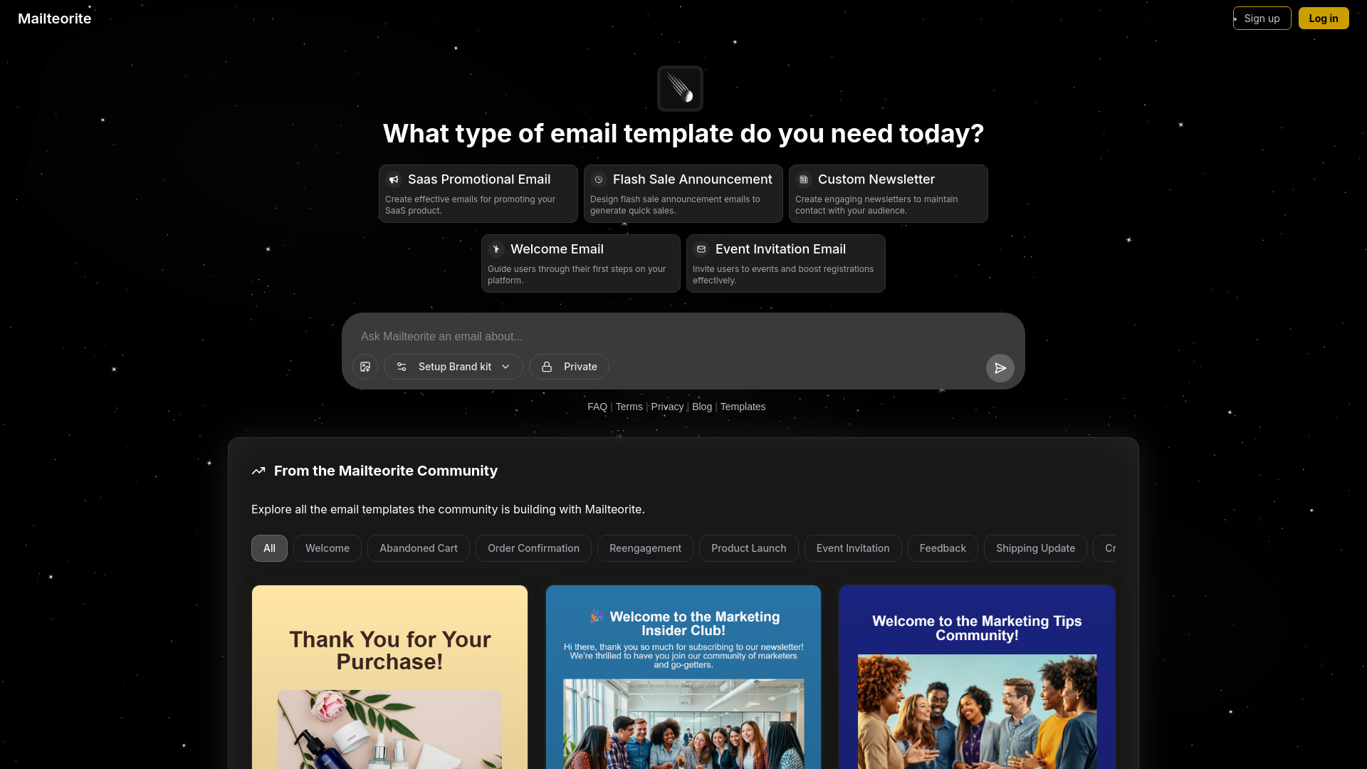 Mailteorite screenshot